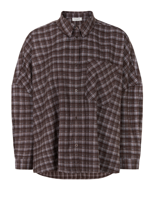 Dina Oversize Shirt Blue/ Brown Check