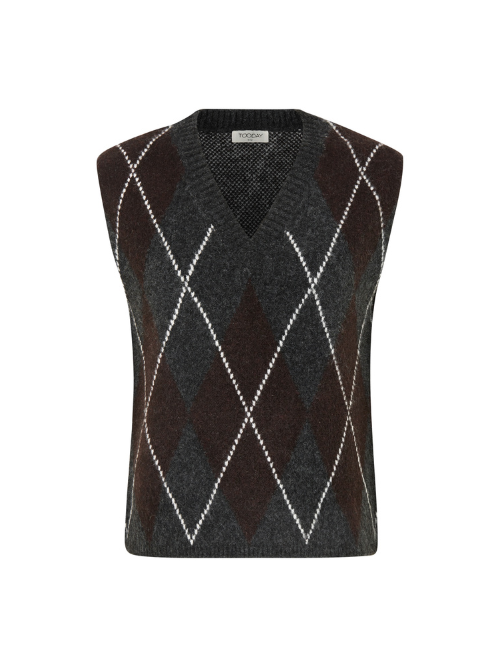 Dora Knit Vest Dark Grey Melange
