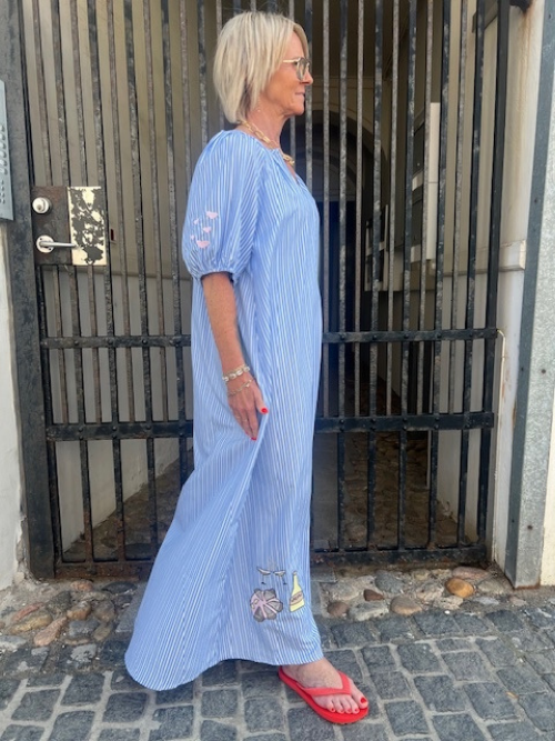 Oyster Dress Blue Stripe