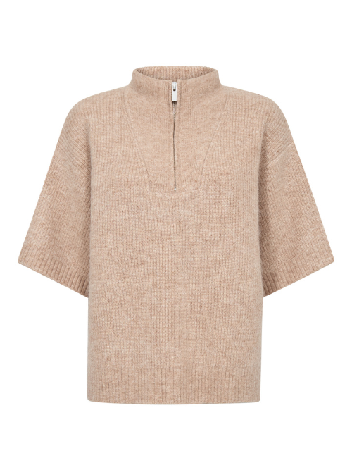 Zally Warm Beige Mel. Half Zip Knit