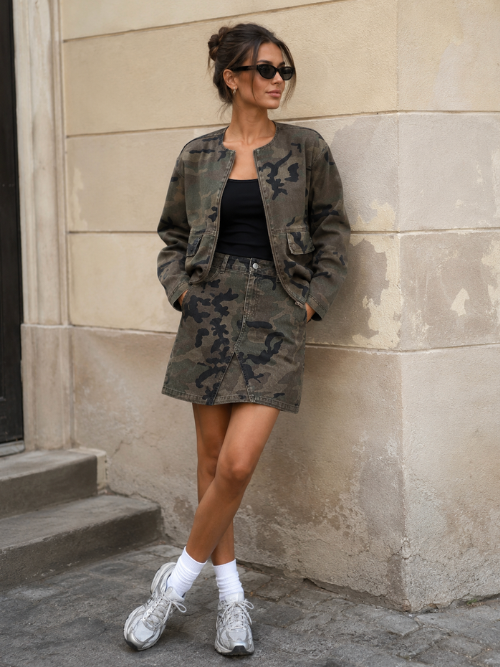 Angie Skirt Wash Camouflage 